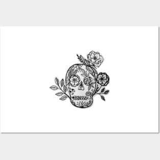 Floral Skull Posters and Art